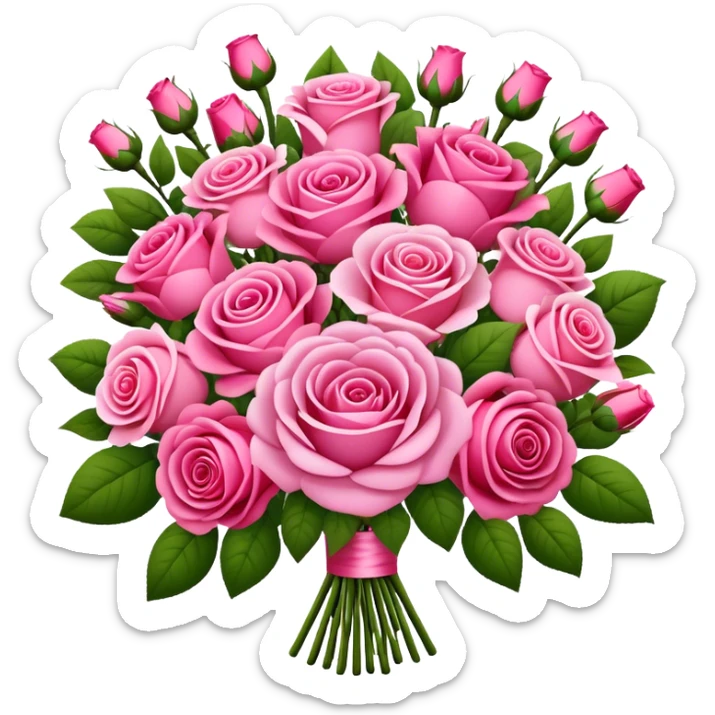 Huge pink flower bouquet with different flowers and pink tones and roses sticker