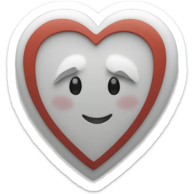 White heart at back and ring at front and center of the heart sticker