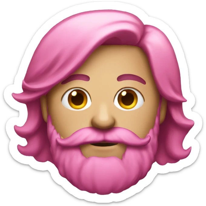 A pink beard  sticker