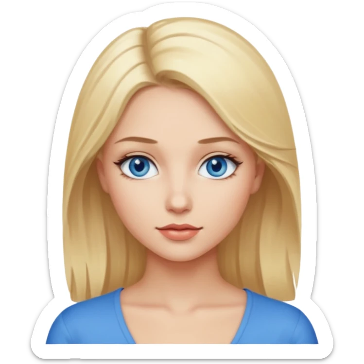 blonde hair blue eyes woman sexy look sticker