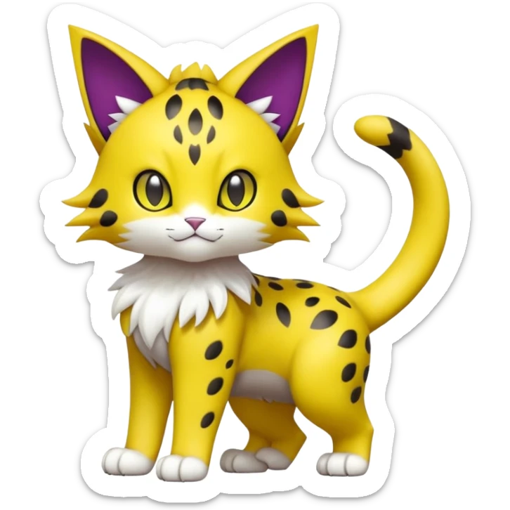Liepard-Delcatty-Pokémon-Fakémon-hybrid-creature (full body) sticker