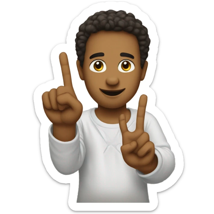 I need an emoji where it’s a peace sign but with bent fingers instead of straight fingers sticker
