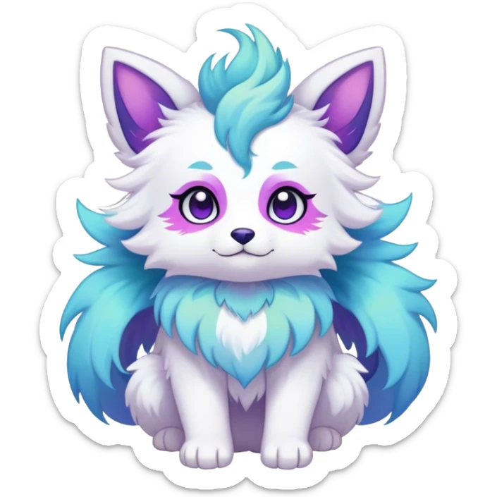 Kawaii bright fantasy ethereal anthro fursona Fakemon sticker