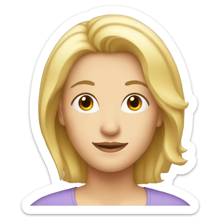 white mid age adult head woman with blonde hair sticker
