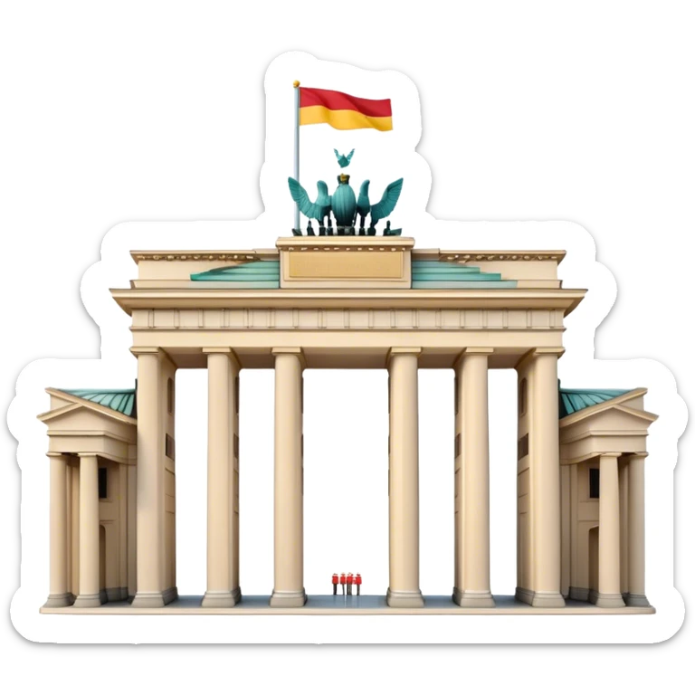 Cinematic Realistic Brandenburg Gate Landmark Emoji, depicted as the iconic neoclassical monument rendered with lifelike detail and dynamic, historic lighting. sticker