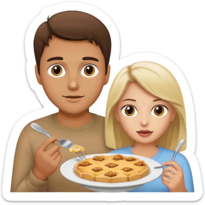 Light brown brunette man eating pussy of white blonde woman hazel eyes  sticker