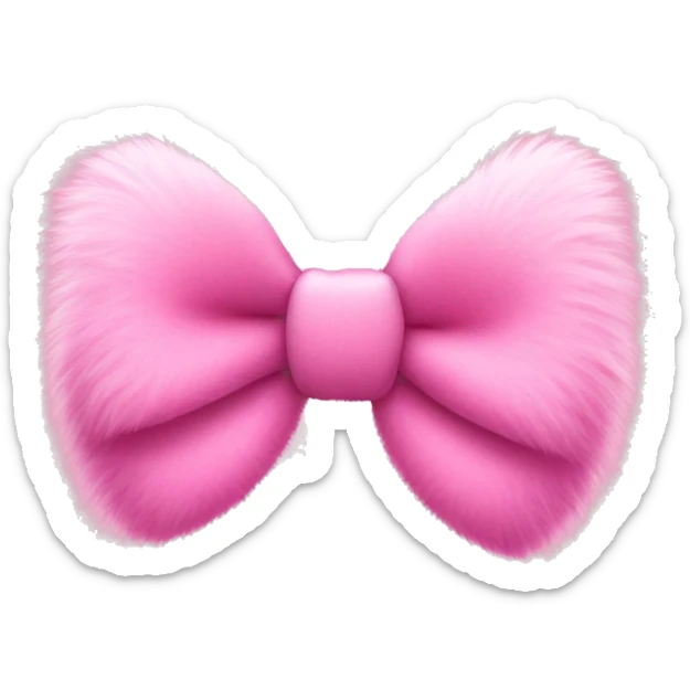 Pink fluffy bow sticker