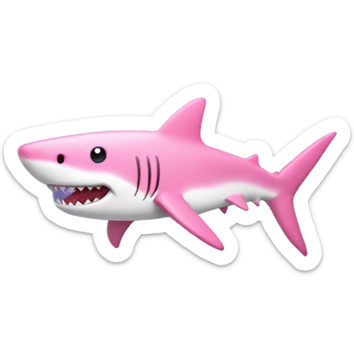 pink shark sticker