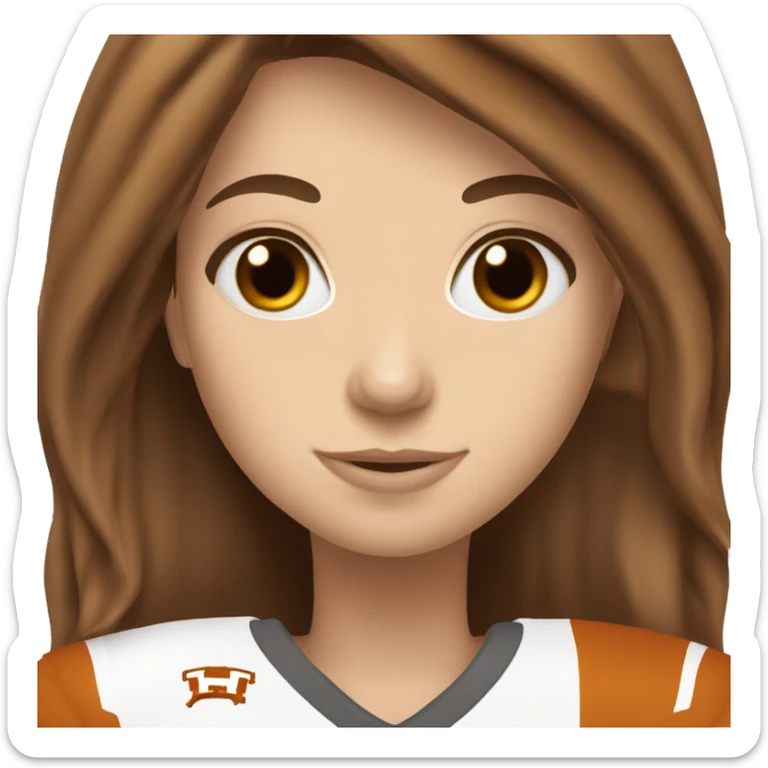 white girl brown hair Texas longhorns football sticker