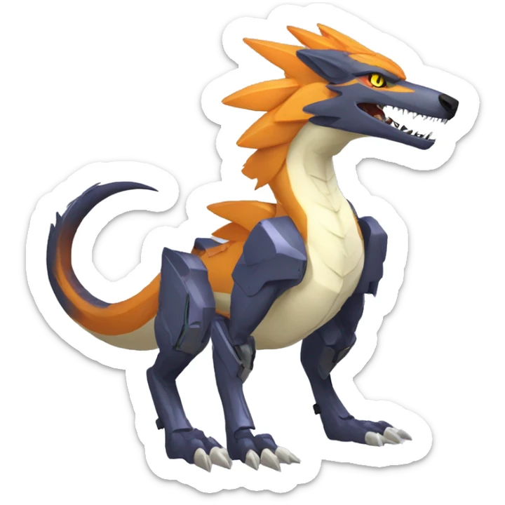 Anthro Rdgy Futuristic Mechanical Sergal-raptor-nargacuga-vernid sticker