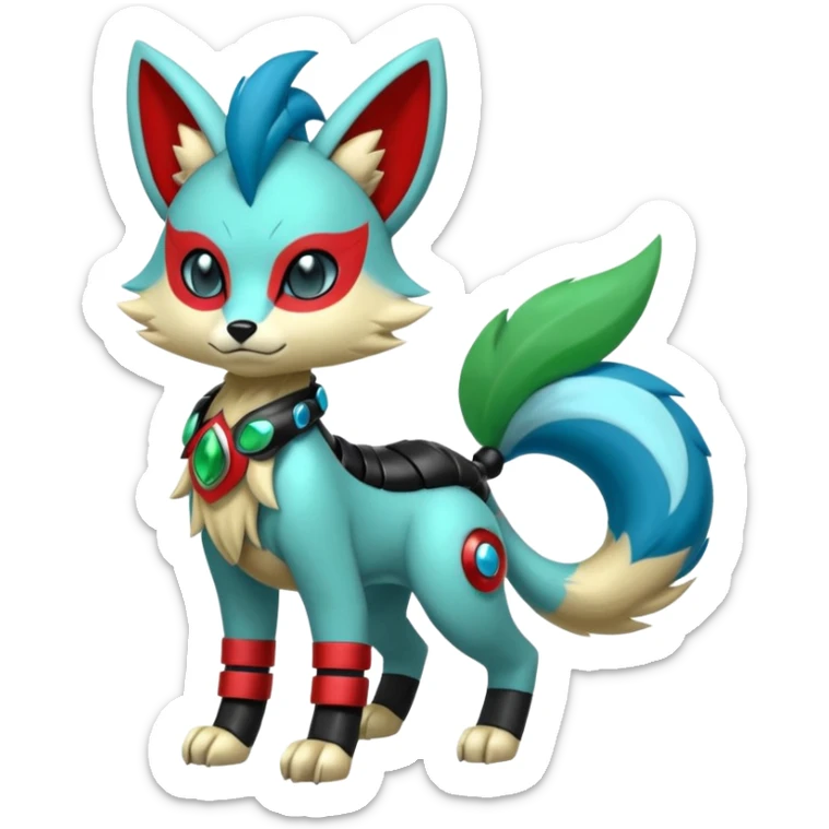 Shiny Furry Anthro Meloetta-Zeraora-Protogen-Primagen-Pokémon-Fakémon-creature sticker