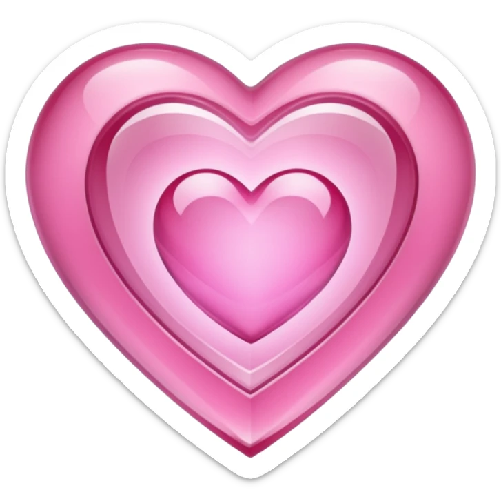 Pink heart shaped crystal with a $ carved in the center of the crystal. sticker