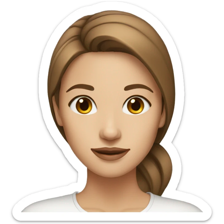 beautiful woman, straight light brown hair, brown eyes sticker