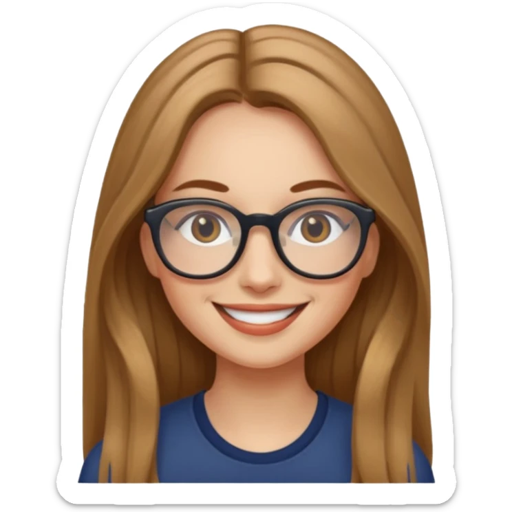 Painting Hold. Women smilling   Long hair,  lunette sticker