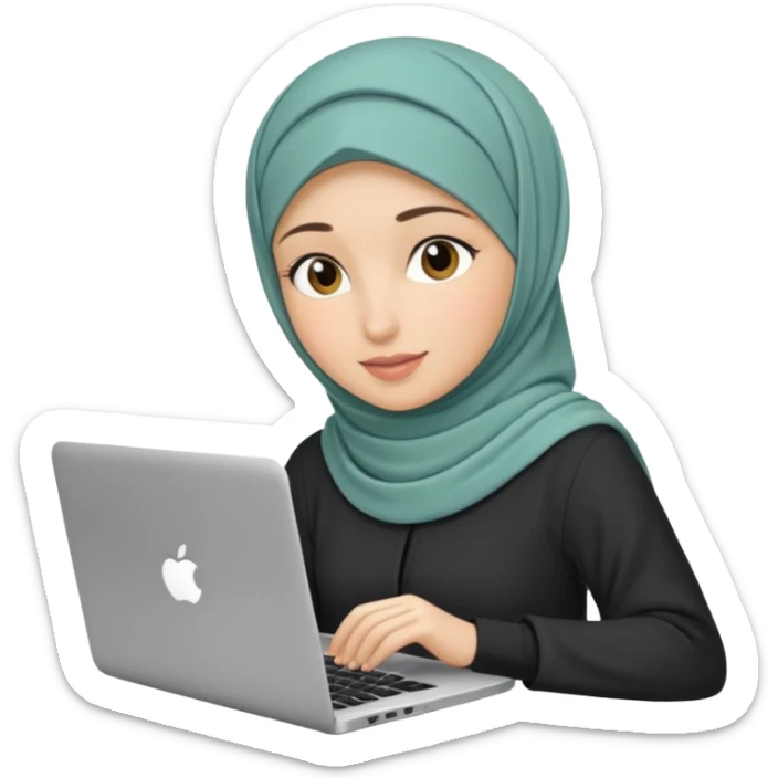 Hijabi girl loptop sticker