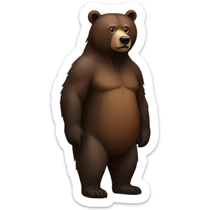 black and brown bear full body sticker