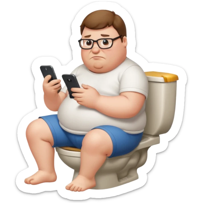 can you do  Peter Griffin sitting on the toilet playing on his phone sticker
