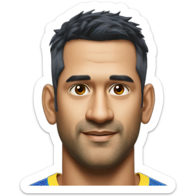 MS Dhoni without beard & moustache sticker