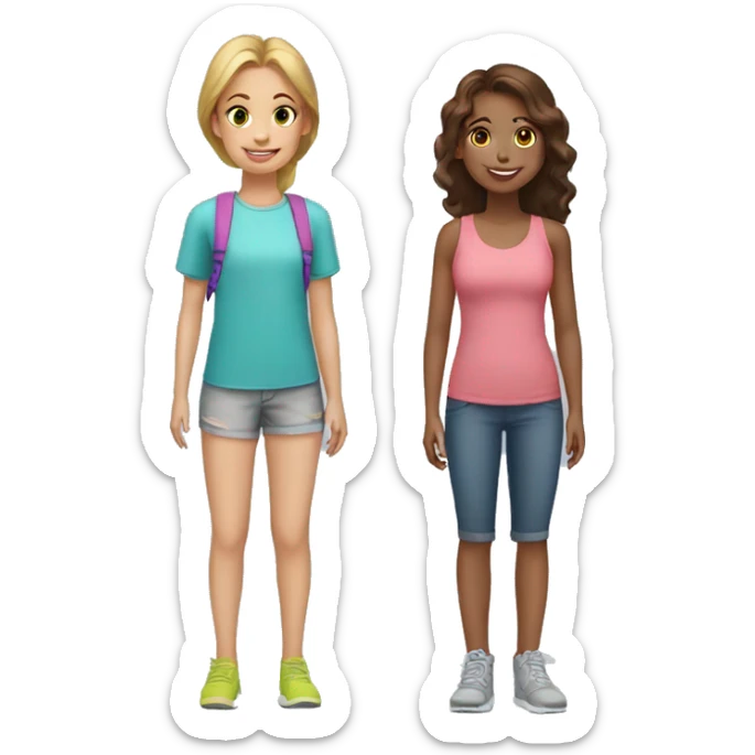 2 healthy girls, 2 young girls, 1 teen boy (all are cousins) sticker