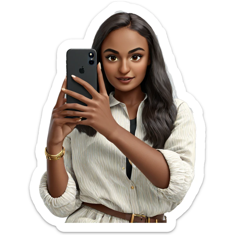 selfie of dark-skinned girl sticker