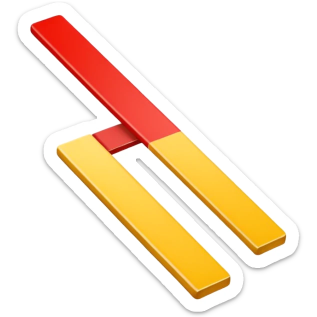 Similar to 🇮🇩 with yellow colour 50% and red colour 50% of 2 strip sticker