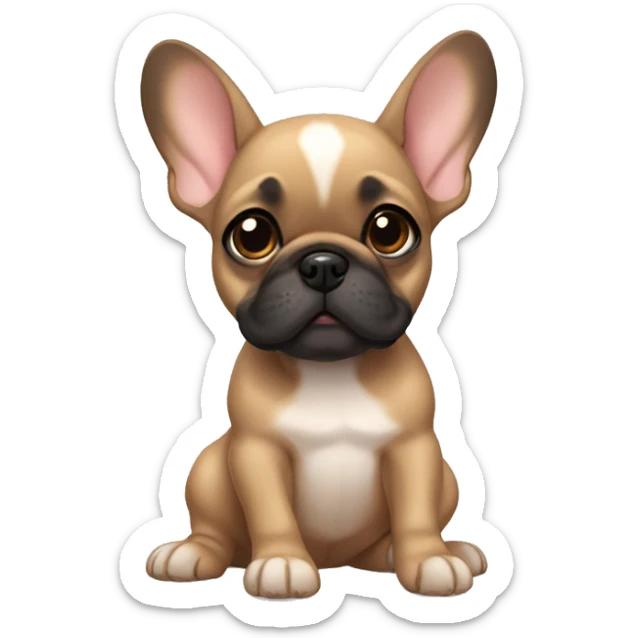 Fawn frenchie pup sticker