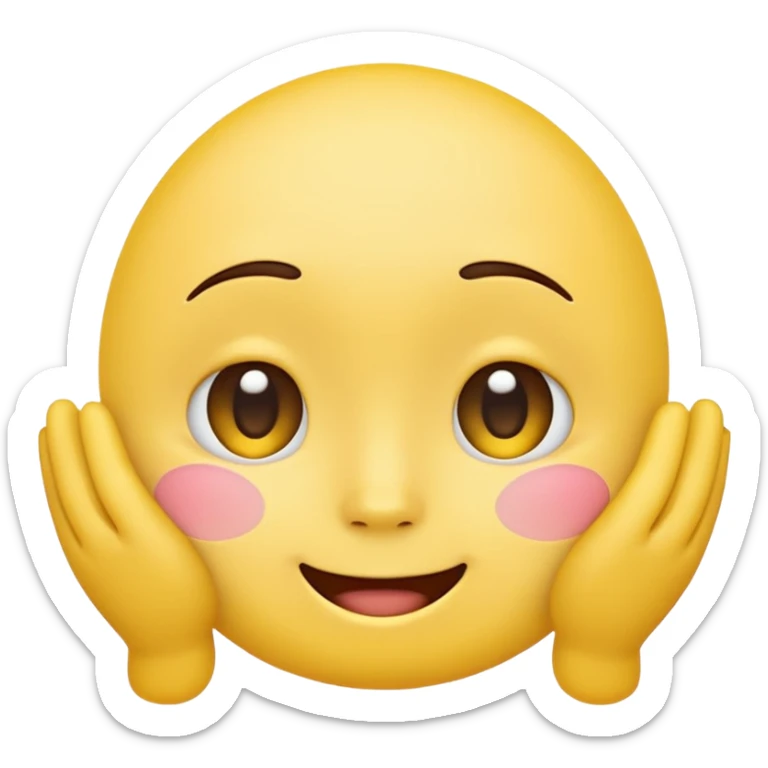 blushing face with nails and feets behind taka original emoji nie morda człowieka tylko ta buźka żółta ☺️ sticker