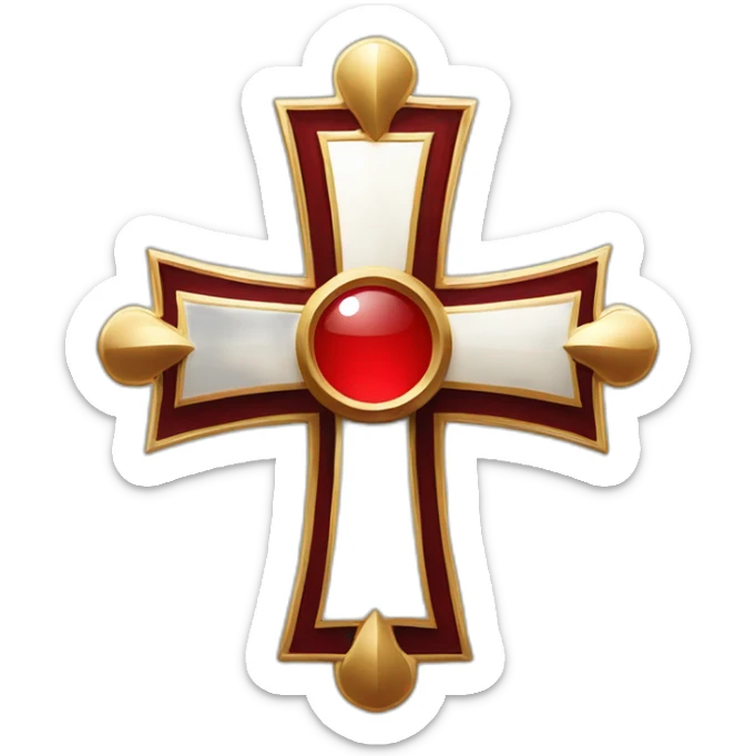 Cross of the Order of the Holy Sepulchre un red with little cross in sticker