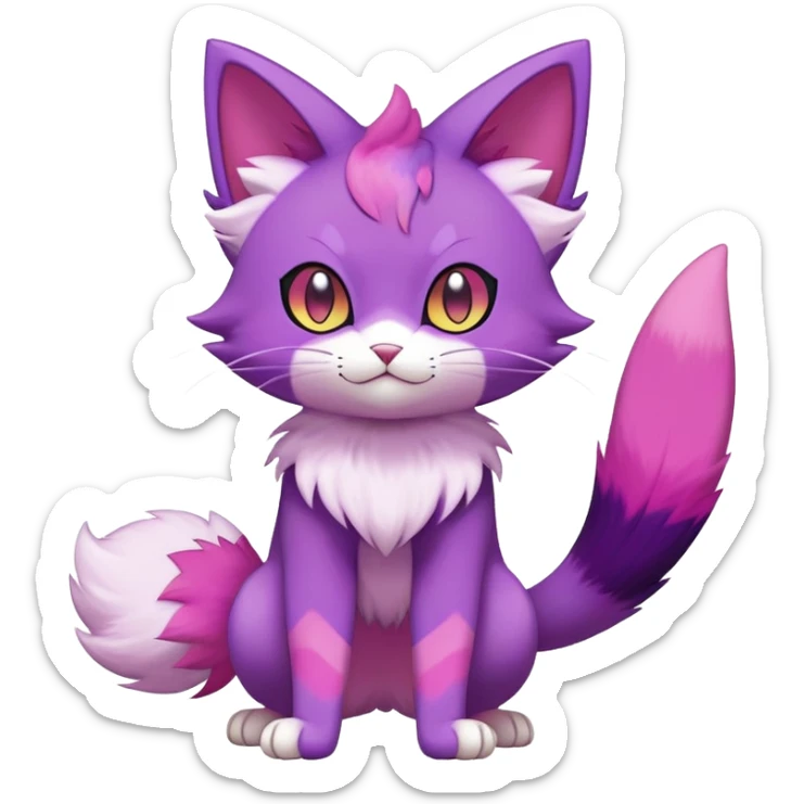 Purrloin-Skitty-Pokémon-Fakémon-hybrid-creature (full body) sticker
