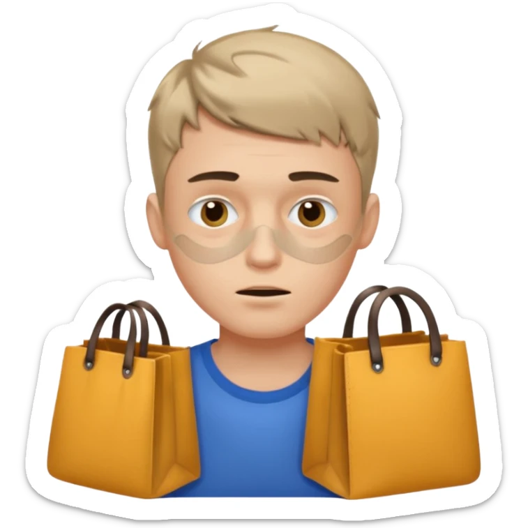 a fair-haired guy with a short haircut, abrasions on his face and bags under his eyes sticker