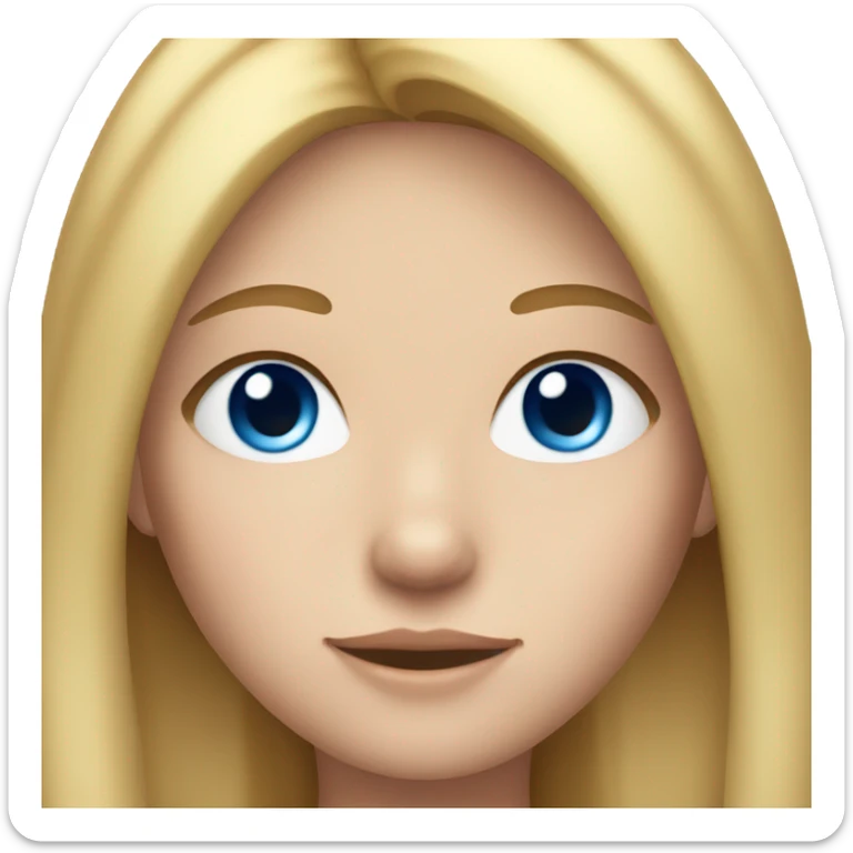 Girl with freckles,blonde straight hair and blue eyes sticker