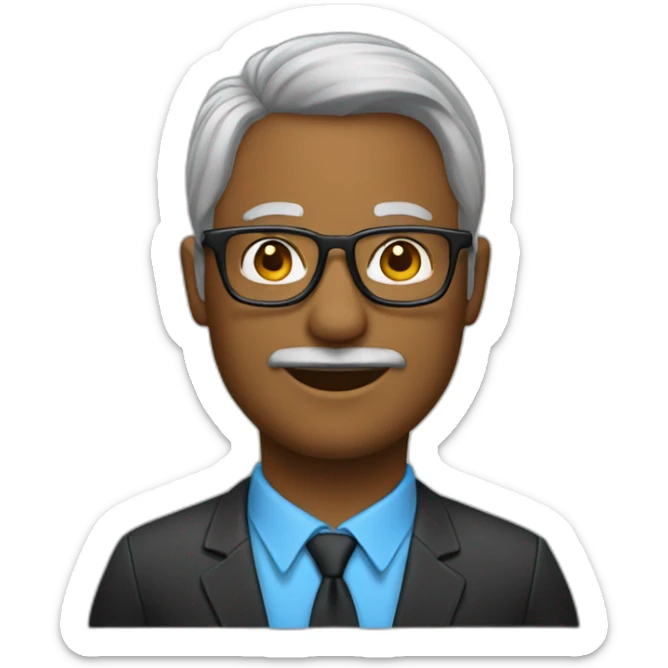 Un homme de 40 ans, avec des lunettes et les cheveux noirs sticker