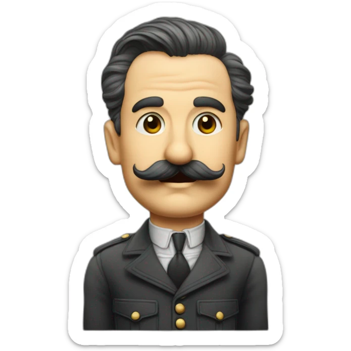 Hero de gerre dans les années 1940 en Allemagne avec la moustache de Chaplin et les cheveux plaqué sur le côté sticker