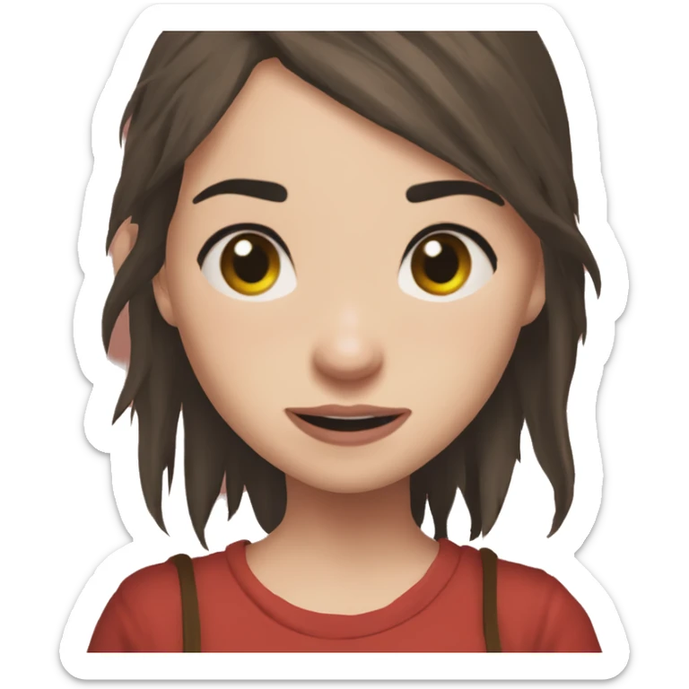 Ellie the last of us red t-shirt Little bit dezoom sticker