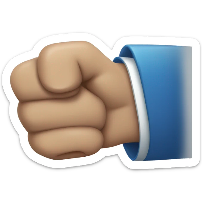 A man with brown hair blue eyes giving a fist bump to te screen sticker