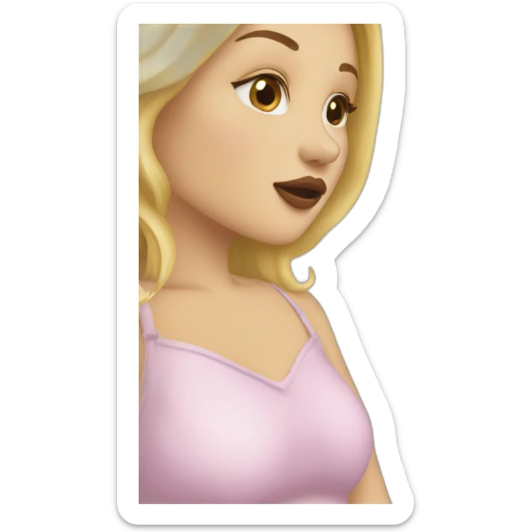 The woman blonde kiss the girl sticker