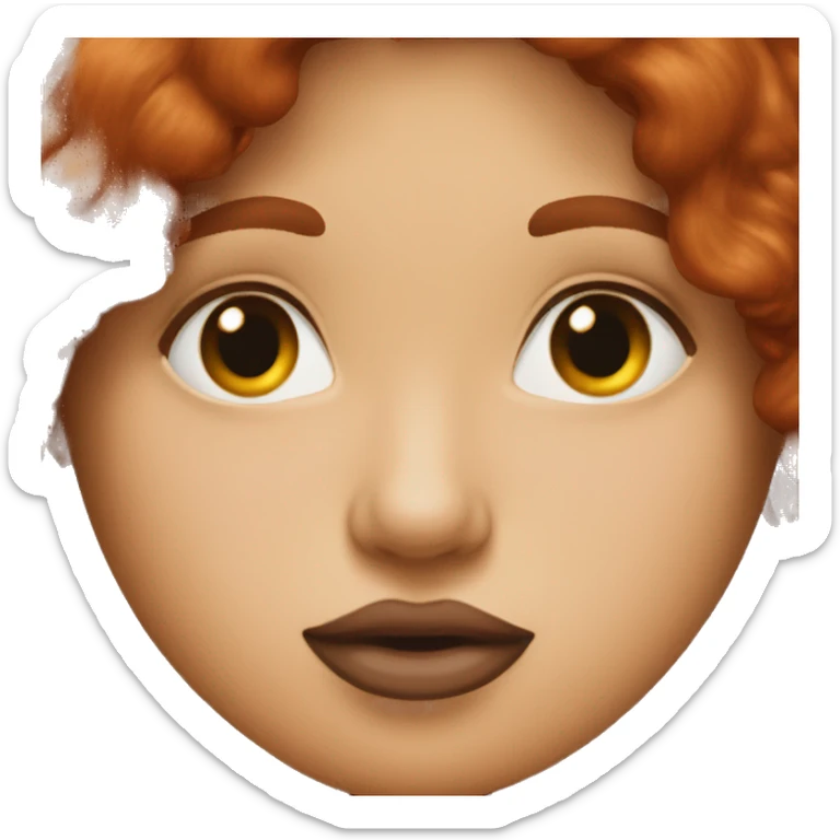  brown hair kissing redhead woman on lips sticker