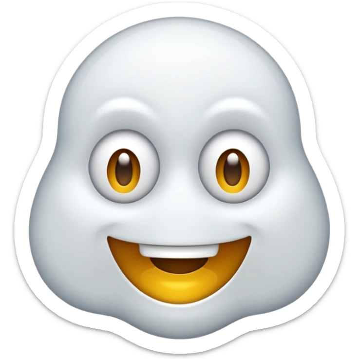 Emojis qui rigole fusionné avec l’emojis fantôme  sticker