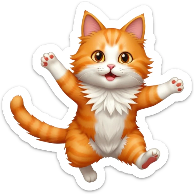 Jumping cat sticker