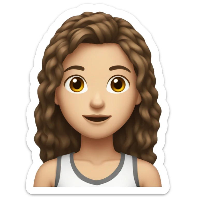 brown haired teen girl with medium length hair, mma sticker
