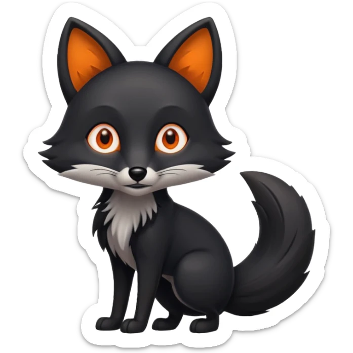 Black fox sticker