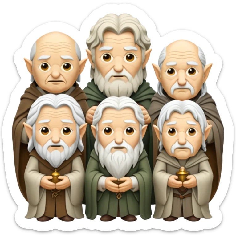 group of wise figures from White Council Lord of the Rings sticker