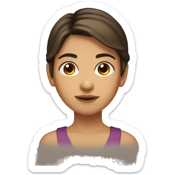 Brown hair brown eyes Mexican Therian girl with short hair  sticker