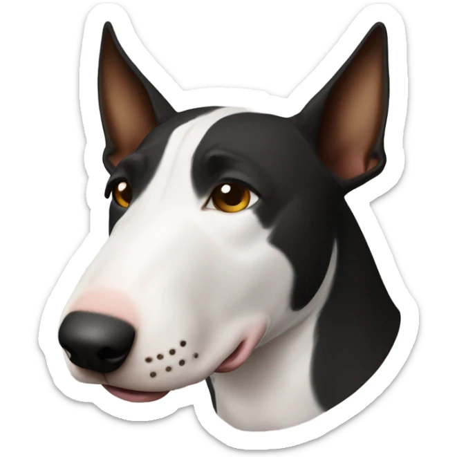 Bull terrier tête toute noir head And brown round at the top of the eyes sticker