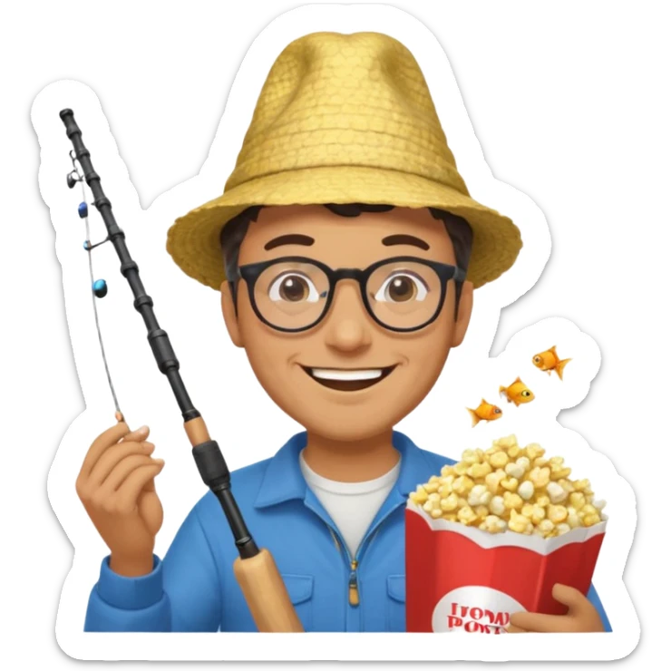 Male accountant loves fishing  movies and comics and is Italian sticker