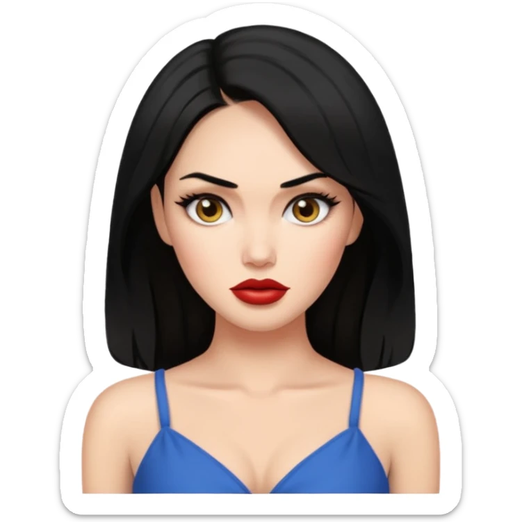 “Emoji girl, femme fatale, black hair. megan fox vibes sticker