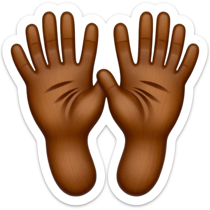 🪵+👀+👍+🏏+🦶= Tung Tung Tung Sahur Brown Wood Hands Brown Wood Feet Emoji sticker