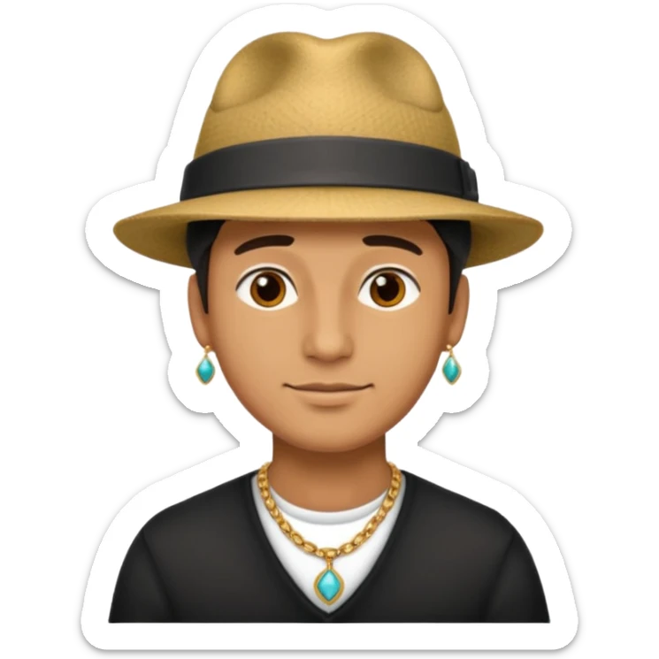 photo of a man's head wearing a hat and some neck accessories sticker