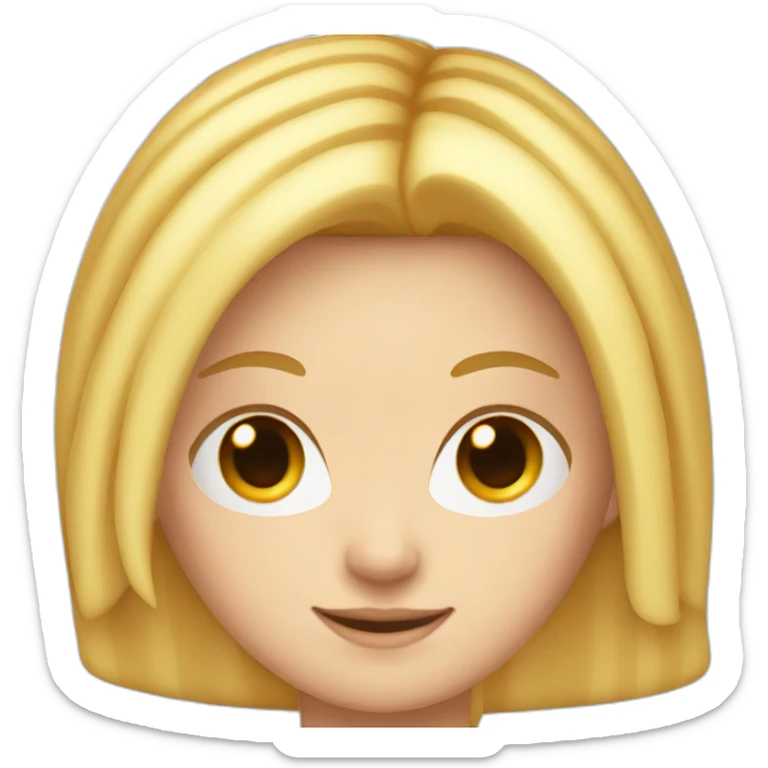 short white girl with stright long blonde hair and red strips in hair sticker