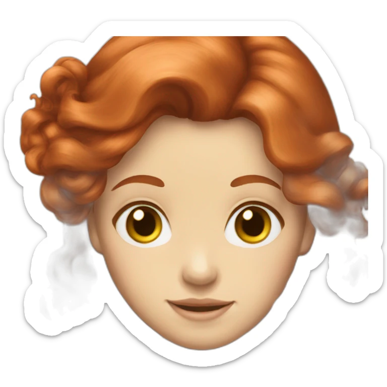 Victorian redhead long hair sticker